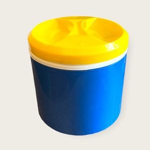 Vintage MCM Blue & Yellow Mod Ice Bucket Made in Italy